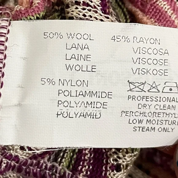 Missoni Made In Italy Multicolor Zig Zag Stripes Winter Cardigan Sweater Size 8 - Picture 7 of 8